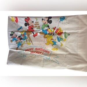 Vintage Mickey Mouse pillowcase. Circa 1970.